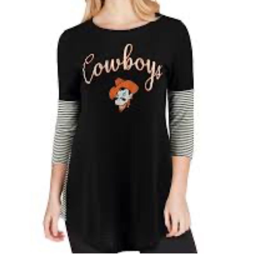 GAMEDAY COUTURE Oklahoma State Cowboys Striking in Stripes Tunic Shirt XXL 2X